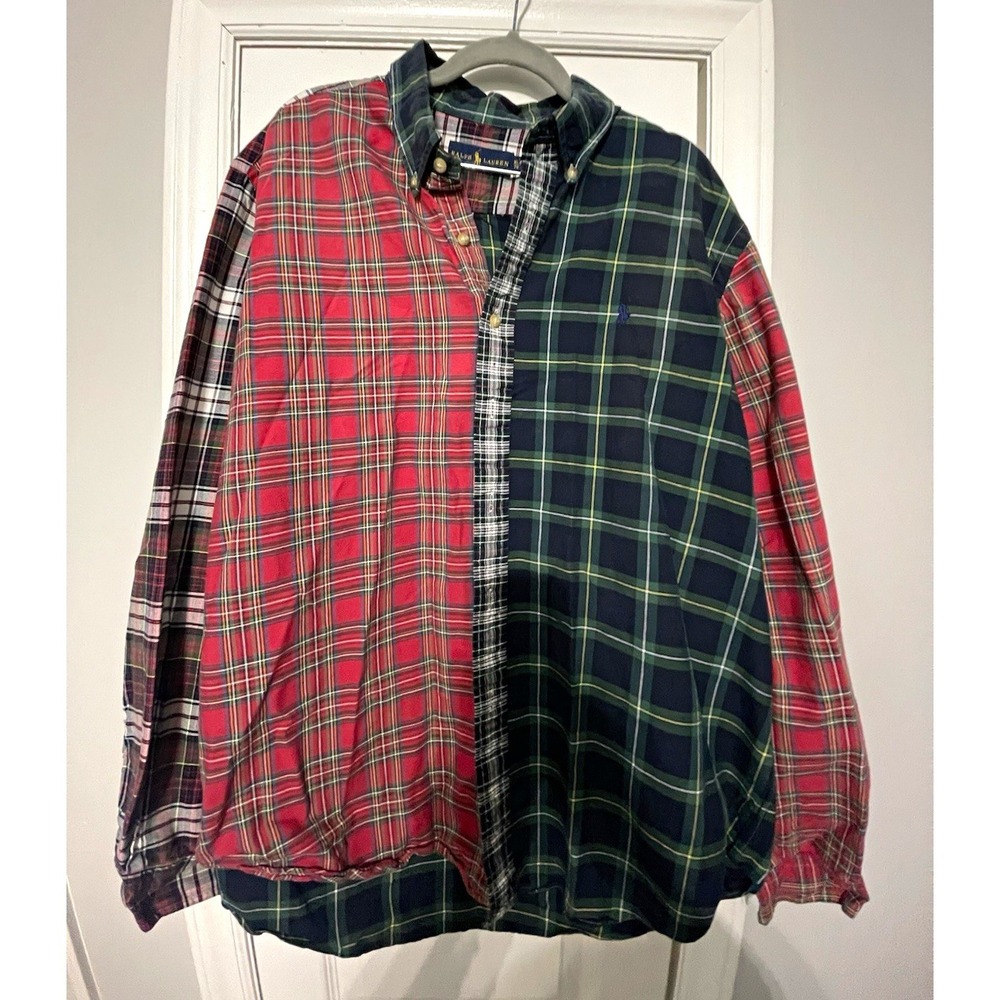 Vintage Ralph Lauren Multicolor Plaid LS Button-Down Shirt Mens XL Regular